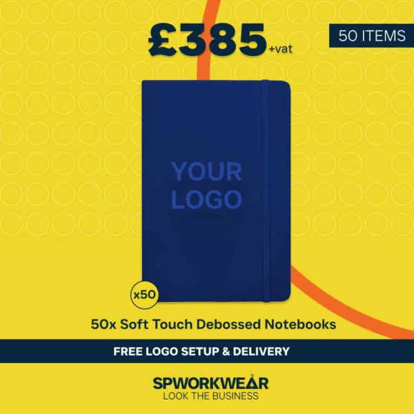 50x Soft Touch Debossed Notebooks Bundle - Summer