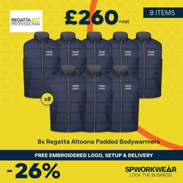 8x Regatta Altoona Padded Bodywarmer Bundle Deal - Summer