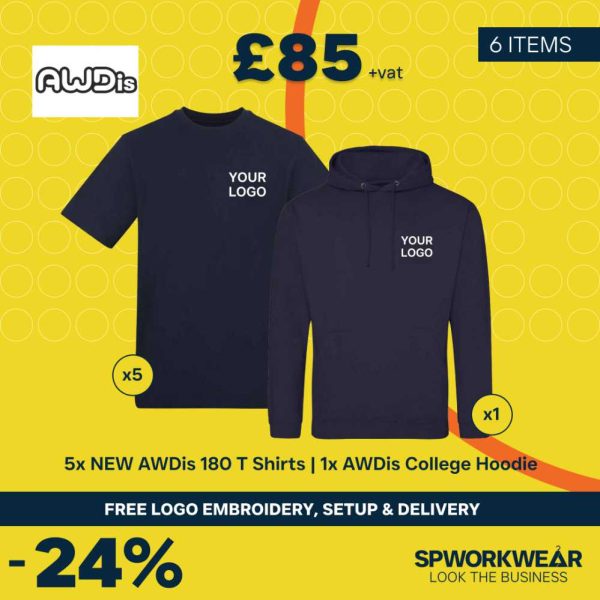 AWDis 180 T Shirt & Hoodie Bundle - Summer