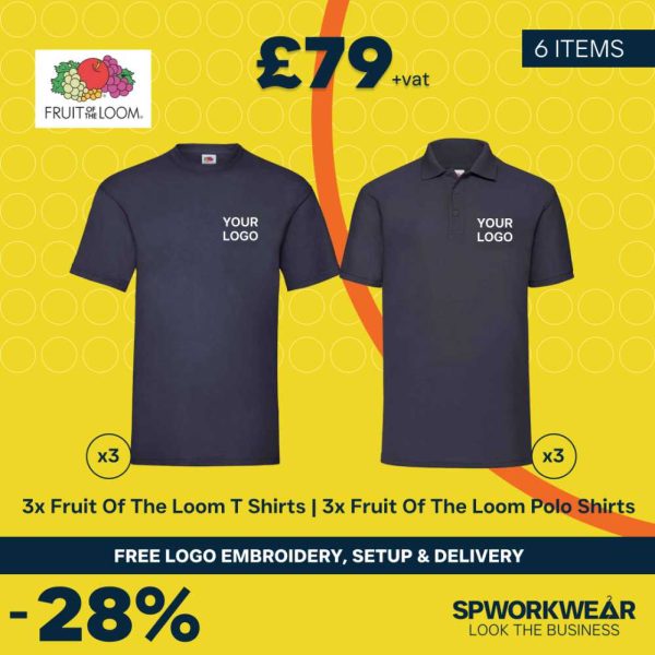 3x Fruit Of The Loom T Shirt & 3x Polo Bundle