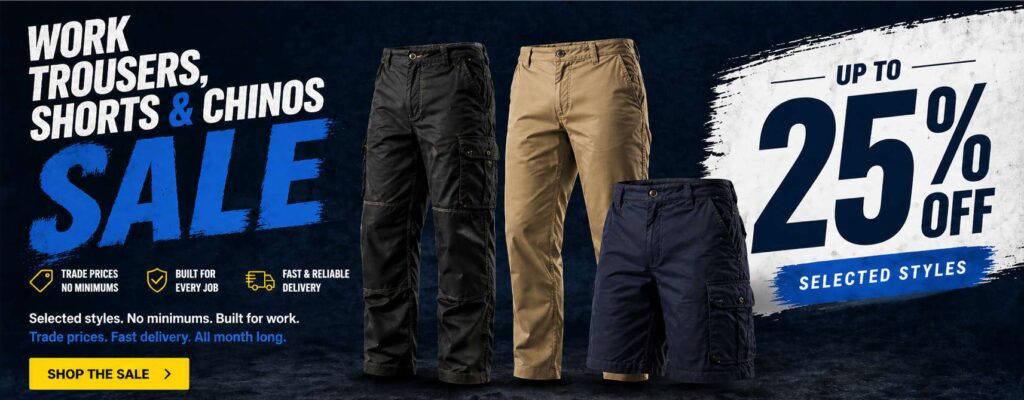 Work Trousers, Shorts & Chinos Sale
