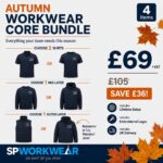Autumn workwear bundle: shirts, mid layer, outer layer for £69 plus VAT. Save £36. SP Workwear offer.