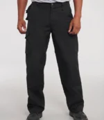 Russell Heavy Duty Work Trousers in Black, worn