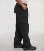Russell Heavy Duty Work Trousers in Black, worn