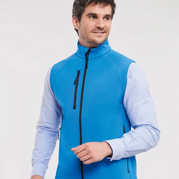 Russell Soft Shell Gilet, worn