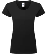 Russell Ladies Authentic Classic Ringspun T-Shirt in Black