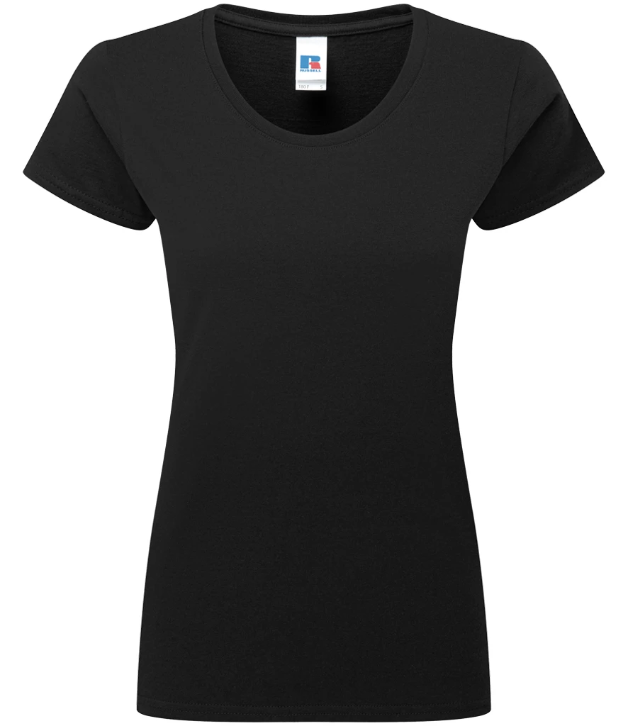 Russell Ladies Authentic Classic Ringspun T-Shirt in Black