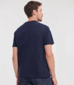 Russell Authentic Heavyweight T-Shirt in French Navy, worn