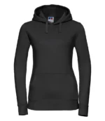 Russell Ladies Authentic Hooded Sweatshirt in Black