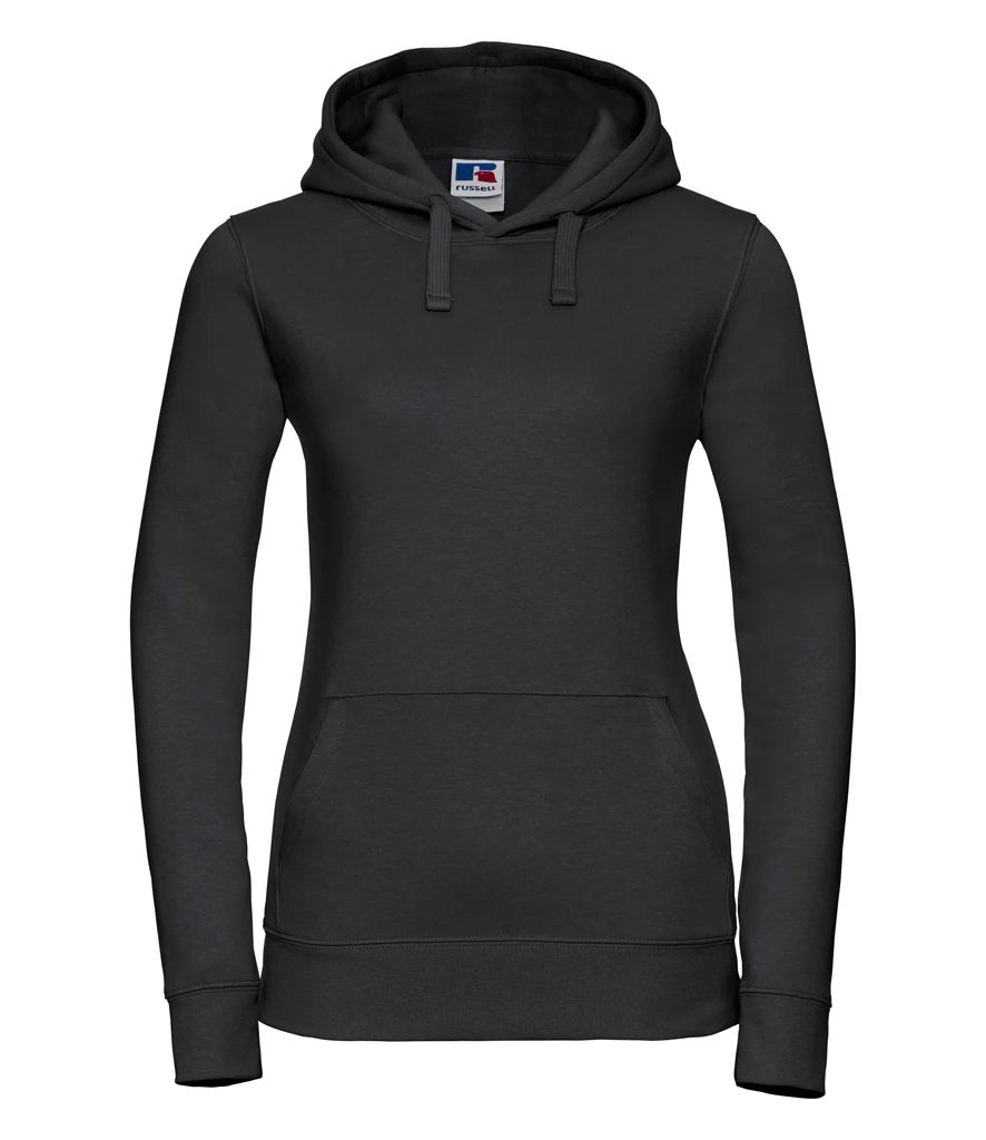 Russell Ladies Authentic Hooded Sweatshirt in Black