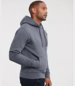 Russell Authentic Hooded Sweatshirt, worn