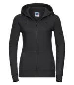 Russell Ladies Authentic Zip Hooded Sweatshirt in Black