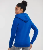 Russell Ladies Authentic Zip Hooded Sweatshirt in Bright Royal, worn