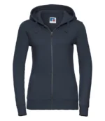 Russell Ladies Authentic Zip Hooded Sweatshirt in French Navy