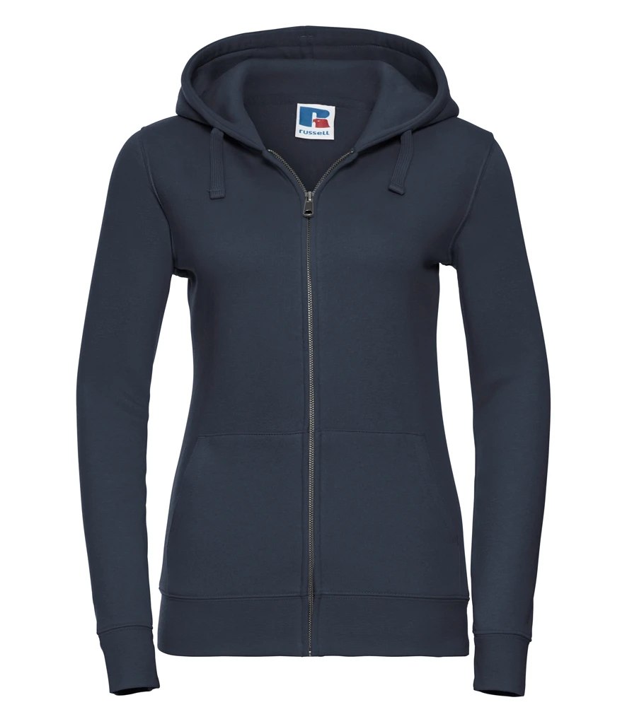 Russell Ladies Authentic Zip Hooded Sweatshirt in French Navy