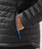 Stormtech Gravity Thermal Jacket in Black/Marine Blue, worn