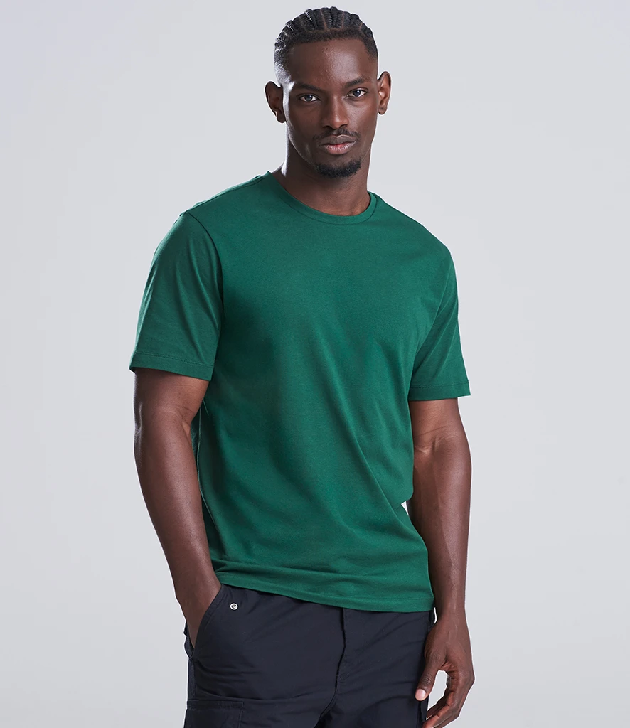 at001-bot-model AWDis Unisex 150 T-Shirt in Bottle Green, worn