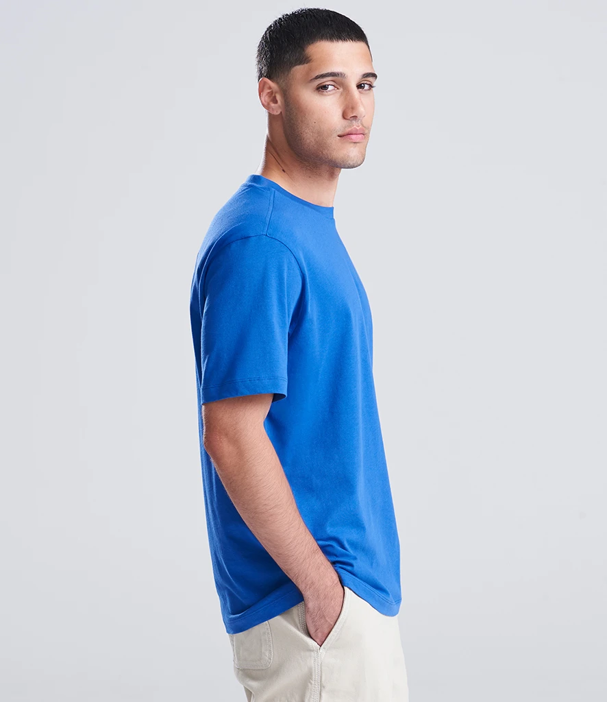 AWDis Unisex 180 T-Shirt in Royal Blue, worn