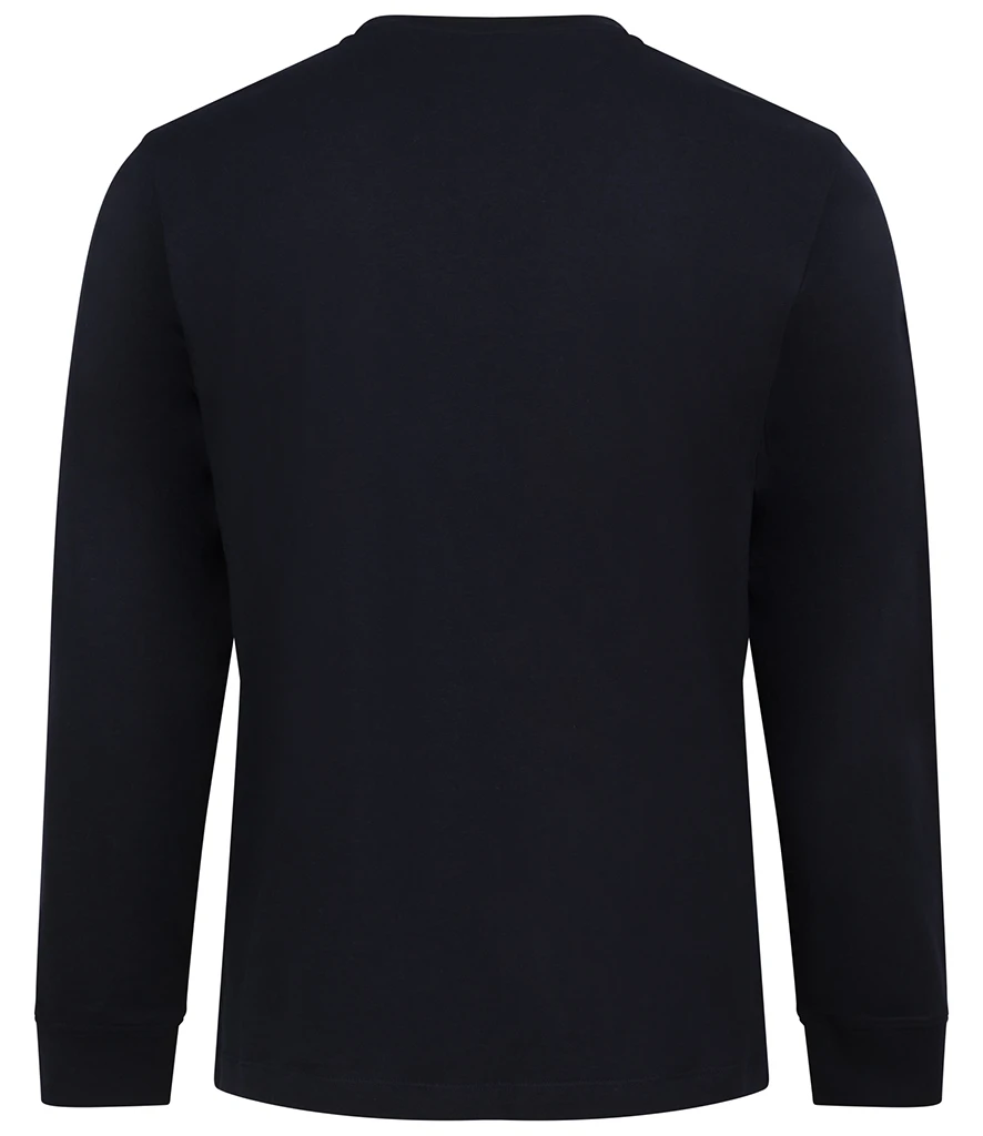 AWDis Long Sleeve 180 T-Shirt in Deep Black, back