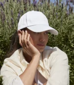 Beechfield Authentic 5 Panel Cap in White, worn