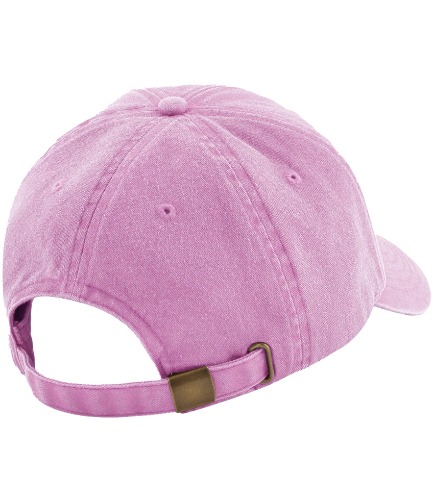 Beechfield Low Profile Vintage Cap in Vintage True Pink, back