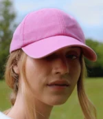 Beechfield Low Profile Vintage Cap in Vintage True Pink, worn