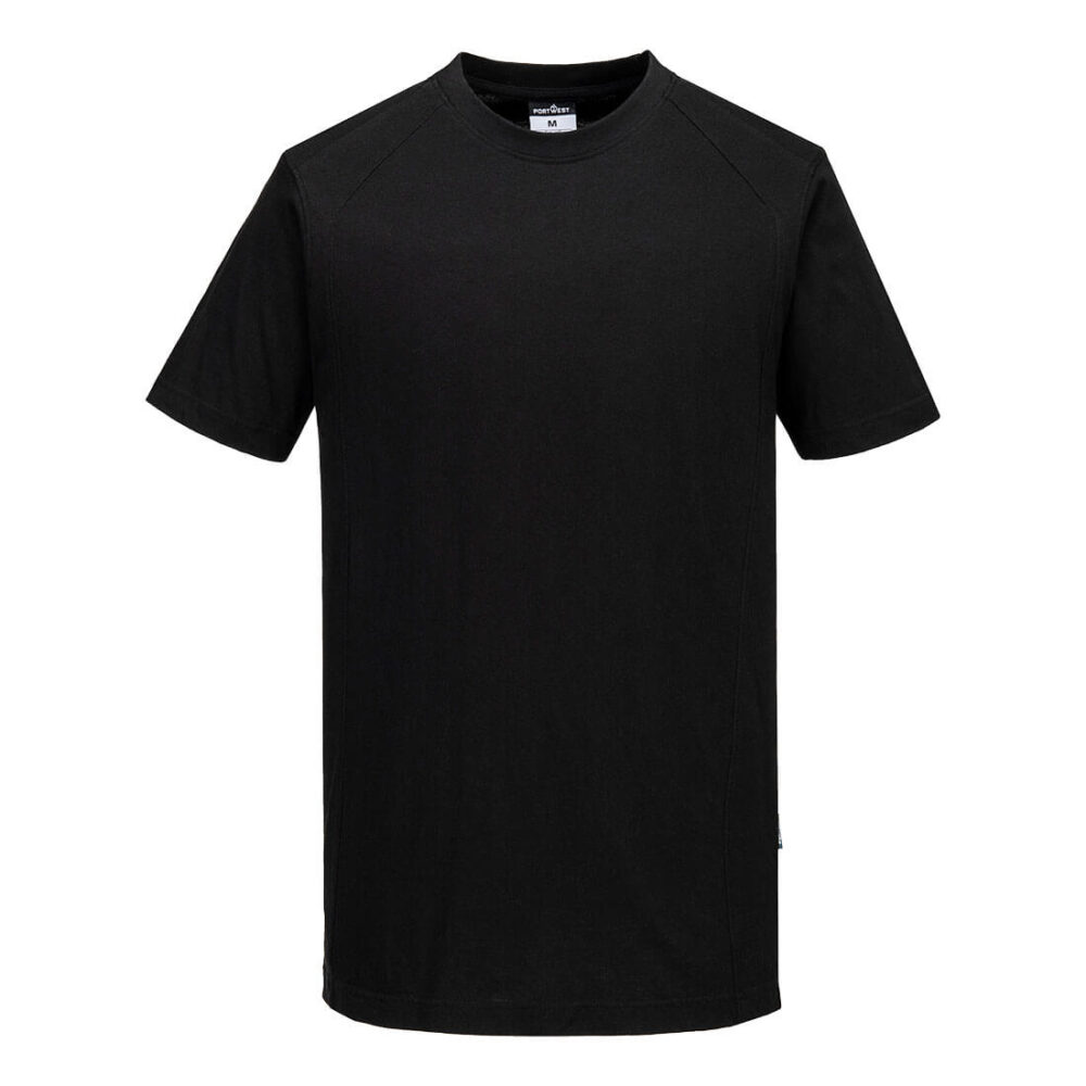Portwest WX2 Lightweight Cotton T-Shirt in Black