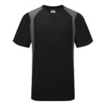 Portwest WX2 Lightweight Cotton T-Shirt in Black/Grey