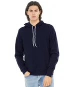 Bella+Canvas Unisex Pullover Hoodie in Navy, worn