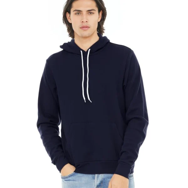 Bella+Canvas Unisex Pullover Hoodie in Navy, worn