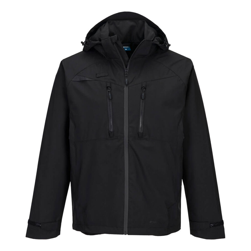 Portwest DX4 Rain Jacket in All Black