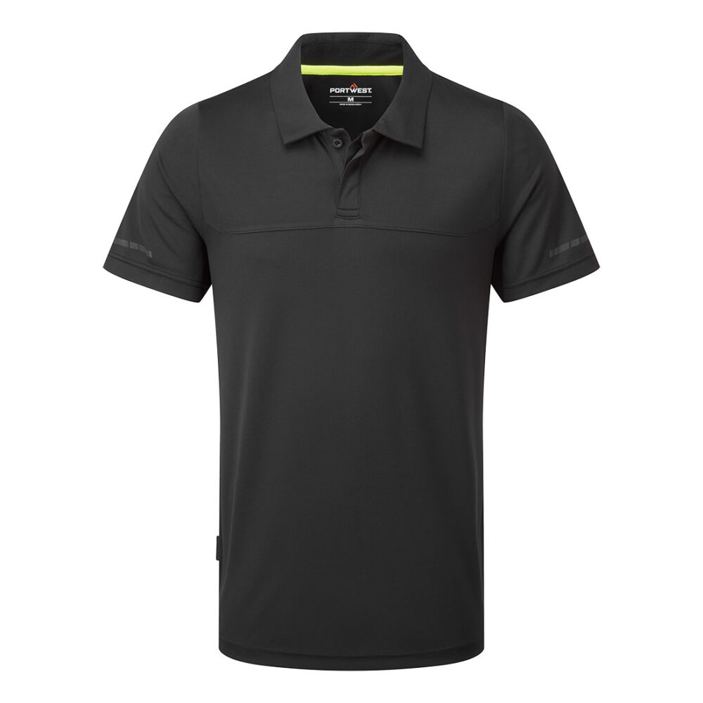 EV410BKR Portwest EV4 Lightweight Polo Shirt in Black