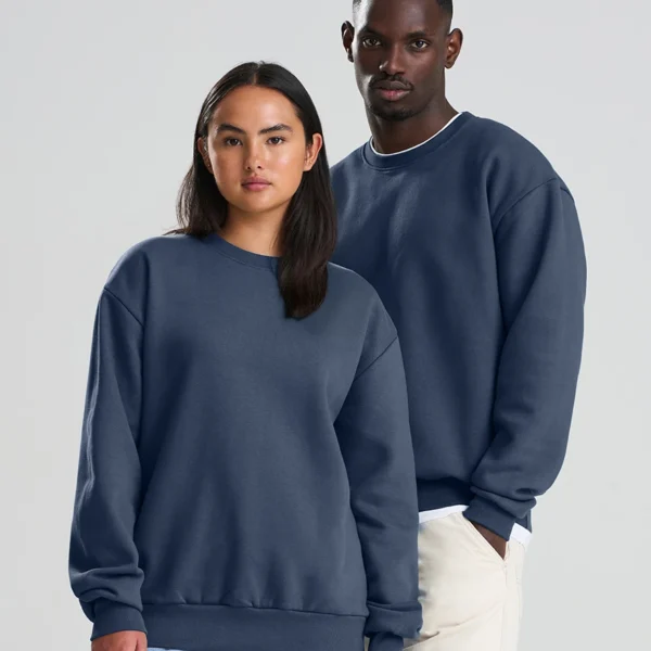 AWDis Signature Heavyweight Sweatshirt in Airforce Blue, worn