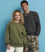 AWDis Signature Heavyweight Sweatshirt in Earthy Green, worn