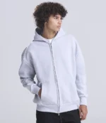 AWDis Signature Heavyweight Zoodie in Heather Grey, worn