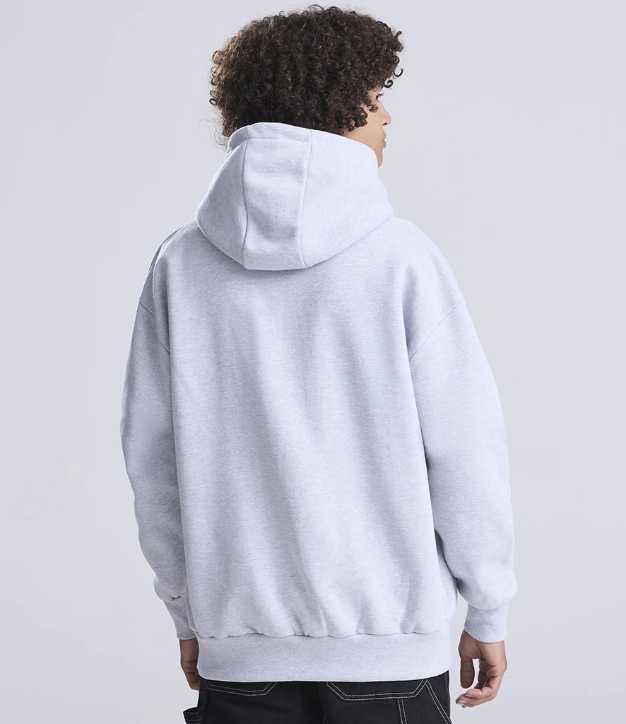 AWDis Signature Heavyweight Zoodie in Heather Grey, worn