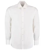 Kustom Kit Premium Long Sleeve Classic Fit Oxford Shirt in White