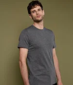 Kustom Kit Superwash 60°C T-Shirt in Dark Grey Marl, worn