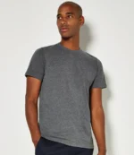 Kustom Kit Superwash 60°C T-Shirt in Dark Grey Marl, worn
