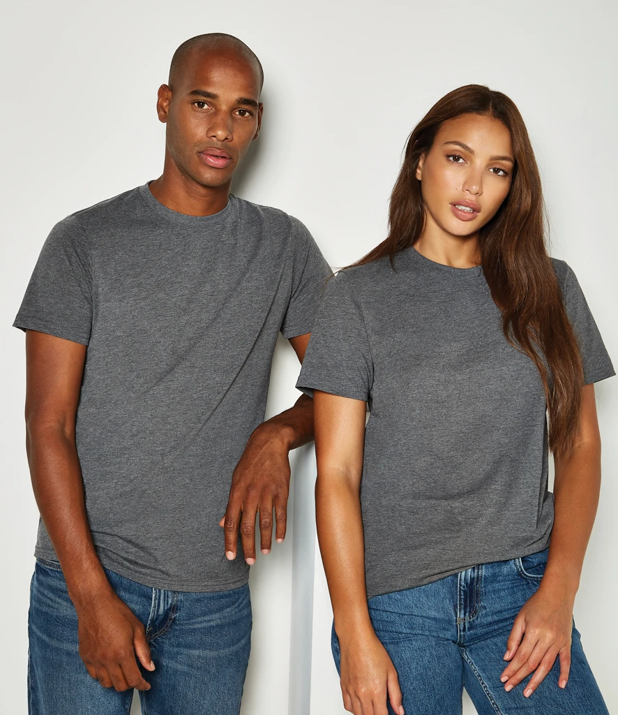 Kustom Kit Superwash 60°C T-Shirt in Dark Grey Marl, worn