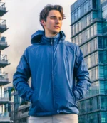 Stormtech Nautilus Performance Shell Jacket in Azure, worn