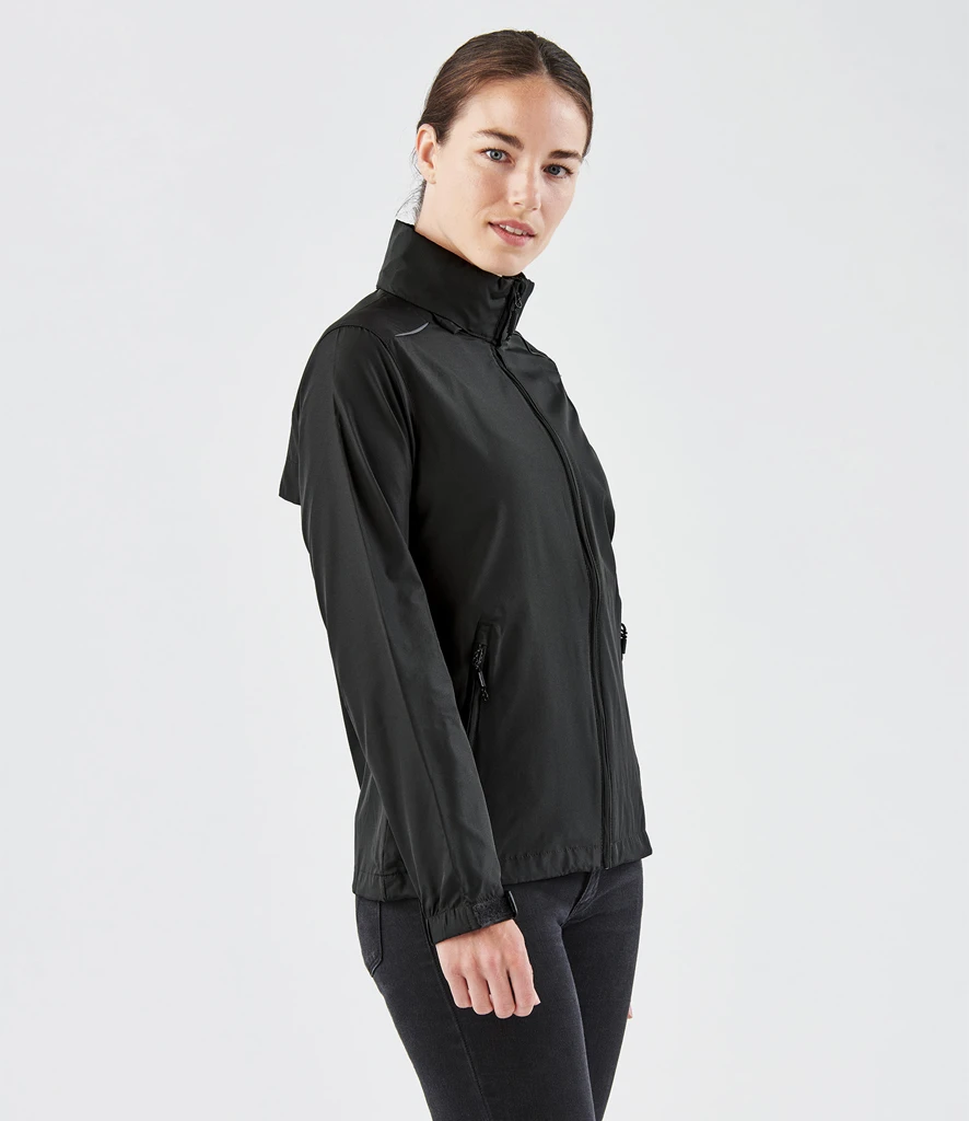 Stormtech Ladies Nautilus Performance Shell Jacket in Black, worn