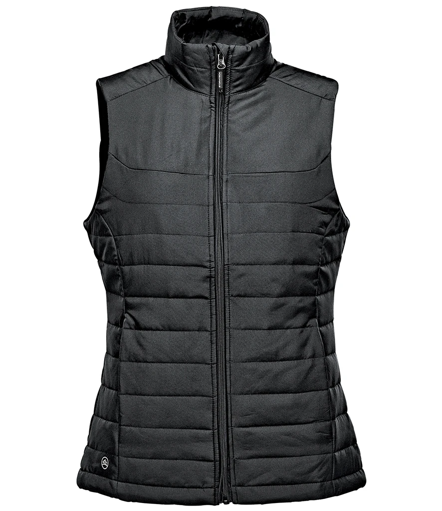 kxv1w-blk-front Stormtech Ladies Nautilus Quilted Bodywarmer in Black