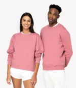 Native Spirit Unisex Heavyweight Crew Neck Sweatshirt in Antique Rose, worn