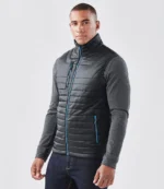 Stormtech Gravity Thermal Bodywarmer in Black/Marine Blue, worn