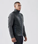 Stormtech Gravity Thermal Bodywarmer in Black/Marine Blue, worn