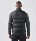 Stormtech Gravity Thermal Bodywarmer in Black/Marine Blue, worn
