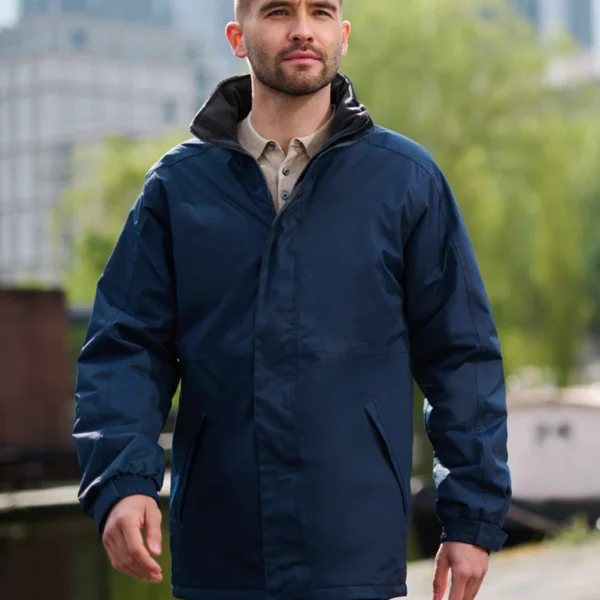 Regatta Dover Waterproof Insulated Parka in Navy, worn