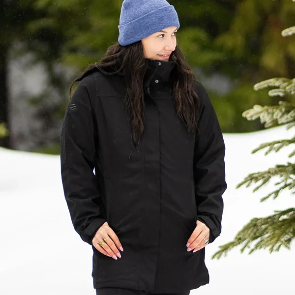 Stormtech Ladies Avalante System 3-in-1 Jacket in Black, worn