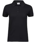 Tee Jays Ladies Heavy Cotton Pique Polo Shirt in Black